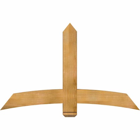 Ekena Millwork Bellingham Rough Sawn Timber Gable Bracket, Western Red Cedar, 60"W x 38"H x 4"D x 6"F, 15/12 Pitch GBW060X38X0406BEL00RWR